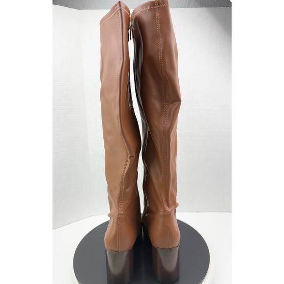 FRANCO SARTO Talfer Womens Size 9.5M Tall Knee High Heeled Brown Leather Boots - Picture 7 of 13